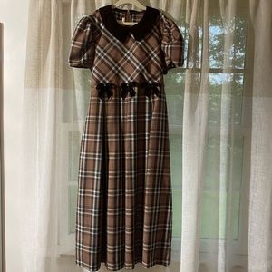 Bonnie Jean Size 16 Girls Brown & Blue Dress